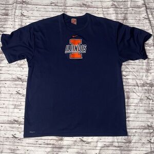 Nike Men's Dark Blue dry fit Illinois Short Sleeve Tee